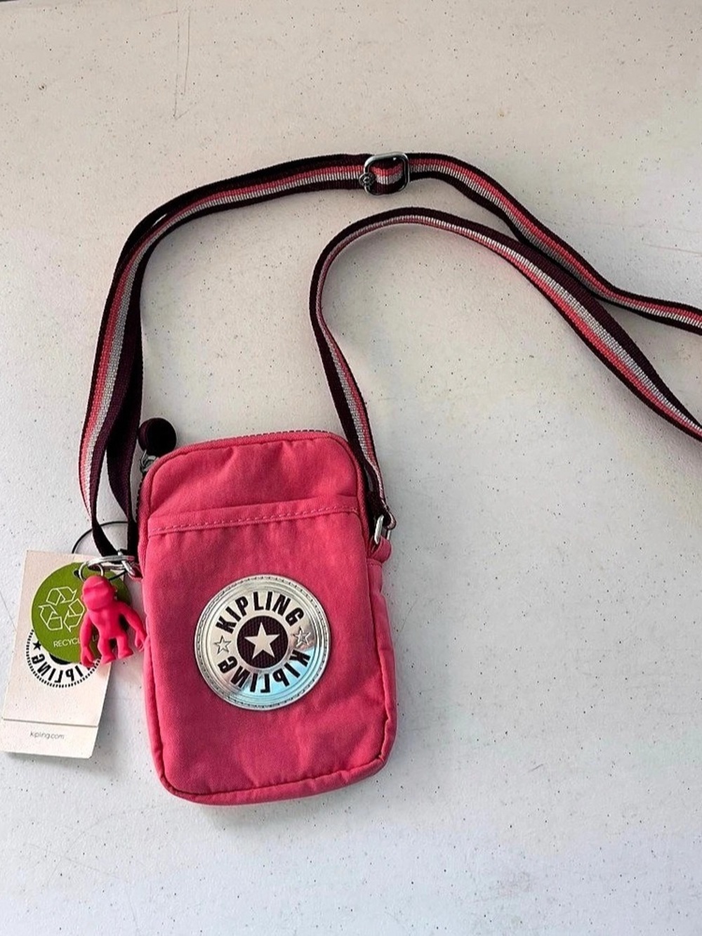 Kipling Tally Crossbody Phone Bag Pink NWT